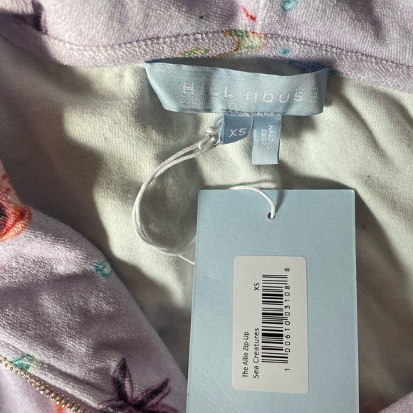 New! Hill House The Allie Zip-Up - Sea Creatures Terry Cloth - Picture 4 of 6